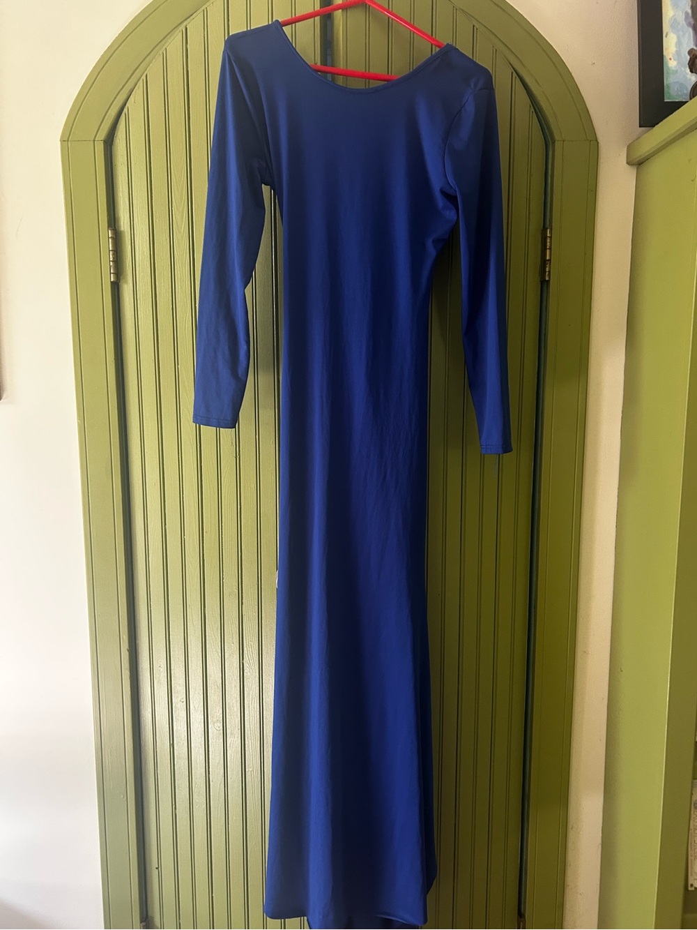 Classic Long Sleeve Maxi Dress in Royal Blue